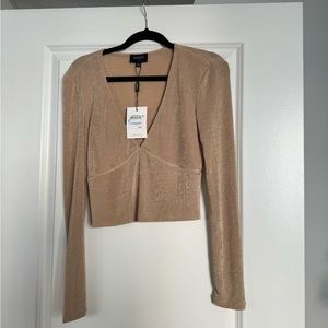 NWT Bardot Gold Crop Size M